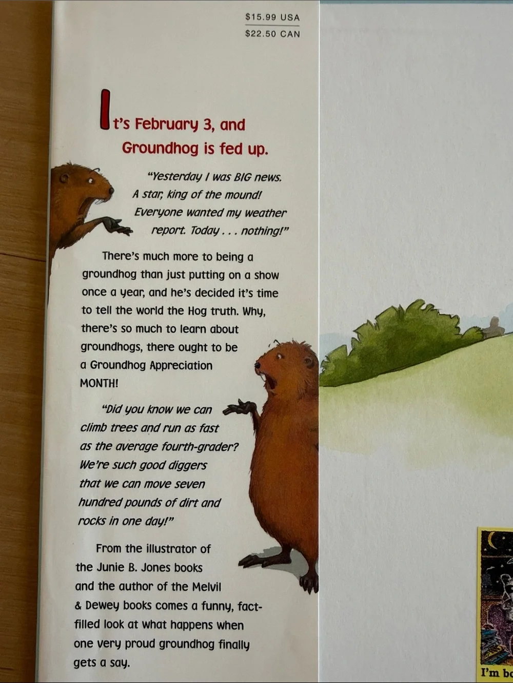 “GROUNDHOG GETS A SAY”!CHILDREN’S HARDCOVER ILLUSTRATED STORYBOOK GENTLY USED